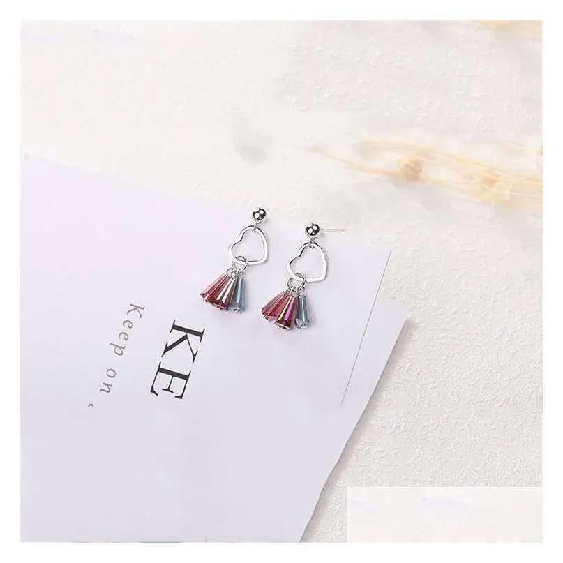 hot seller 100% authentic 925 sterling silver tassel earrings crystal fashion jewelry for women