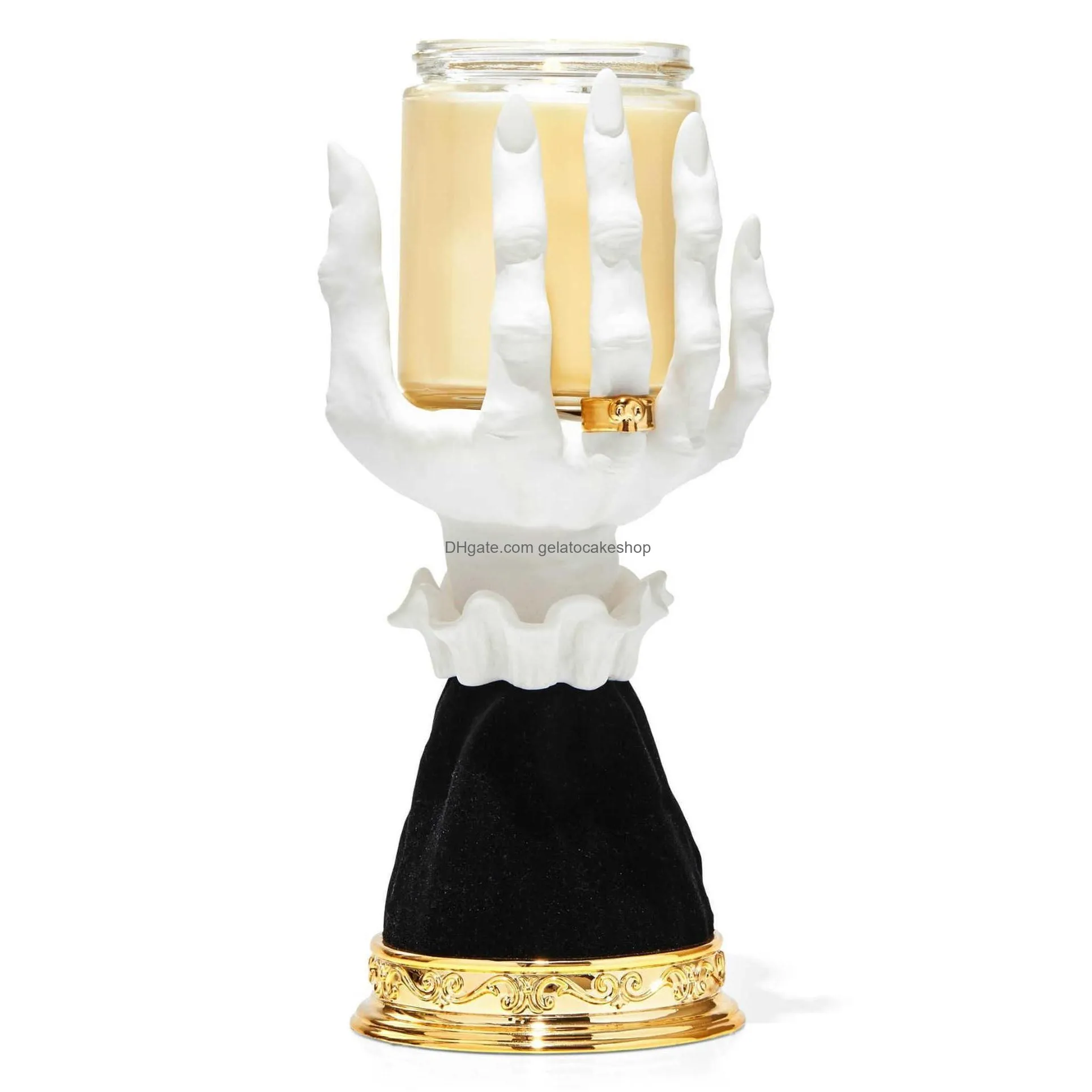 halloween home decor candle holder stick resin tools horror witch hand single wick eve 921