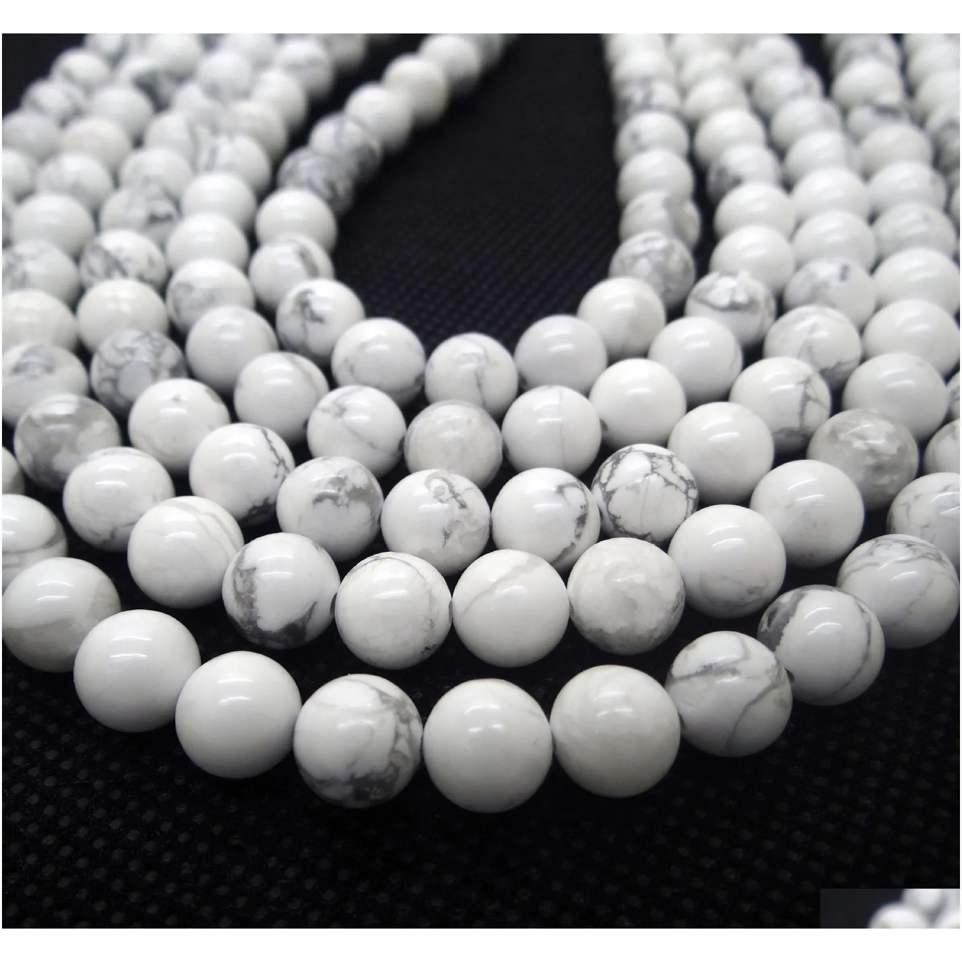 bohemia natural stone white turquoise loose gem beads diy jewelry making 4mm 6mm 8mm 10mm 12mm 14mm round 5 strands/lot for bracelet necklace ready