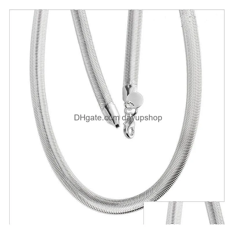 heavy 107g 925 sterling silver 10m piece flat snake chain jewelry set dfmss214 brand new factory direct 925 silver necklace bracelet