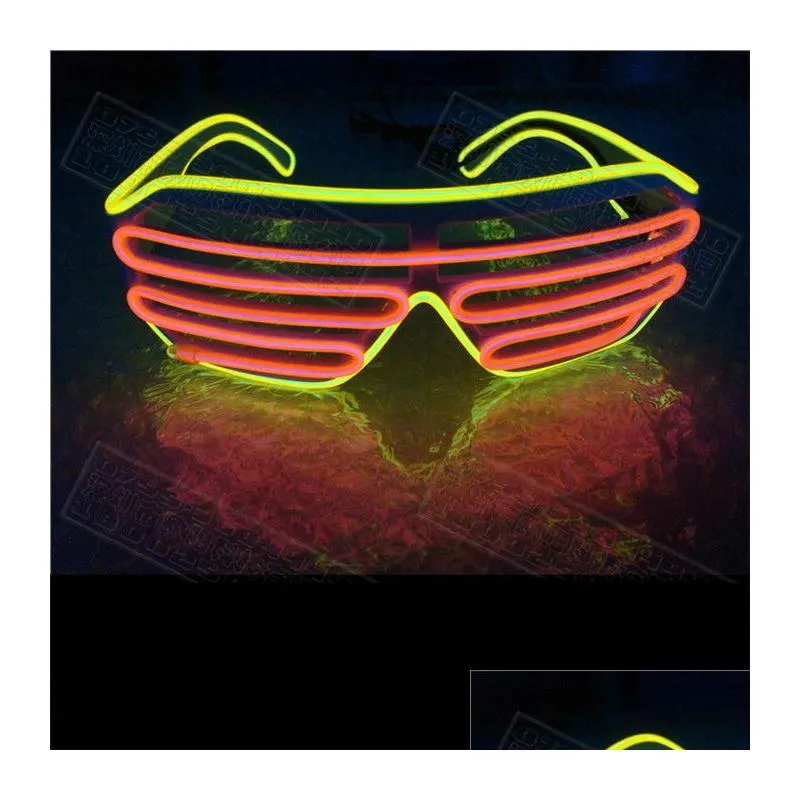 led party glowing glasses el wire fluorescent flash glass with window easter graduation birthday bar decorative luminous bar eyewear