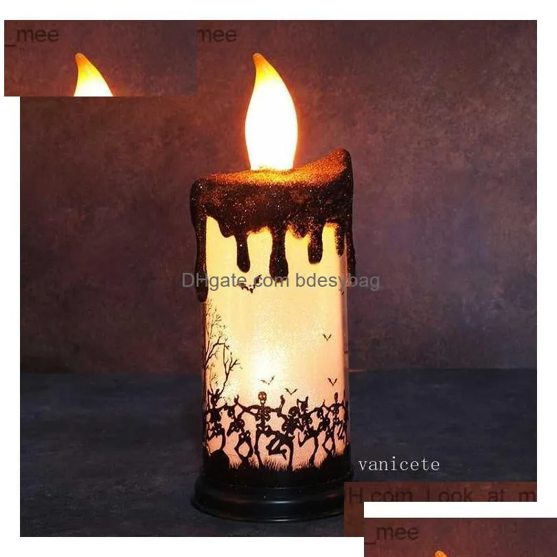 halloween decorations led skull candle lamp castle skeleton pumpkin printing candles lamps hallowmas home t2i52659 z230814