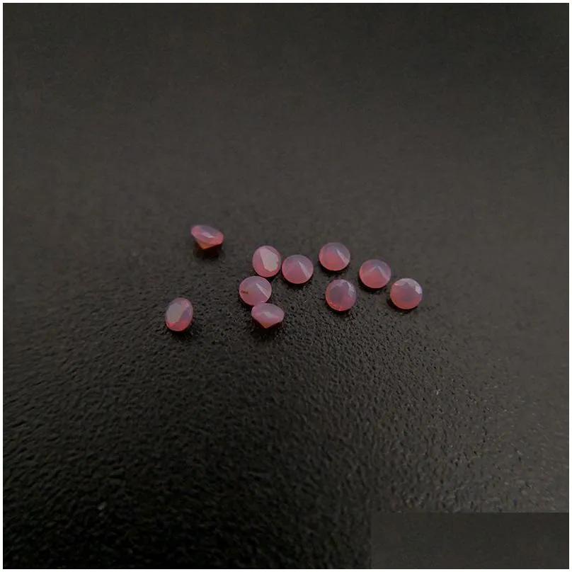 260 good quality high temperature resistance nano gems facet round 0.8-2.2mm light opal grayish green blue synthetic gemstone
