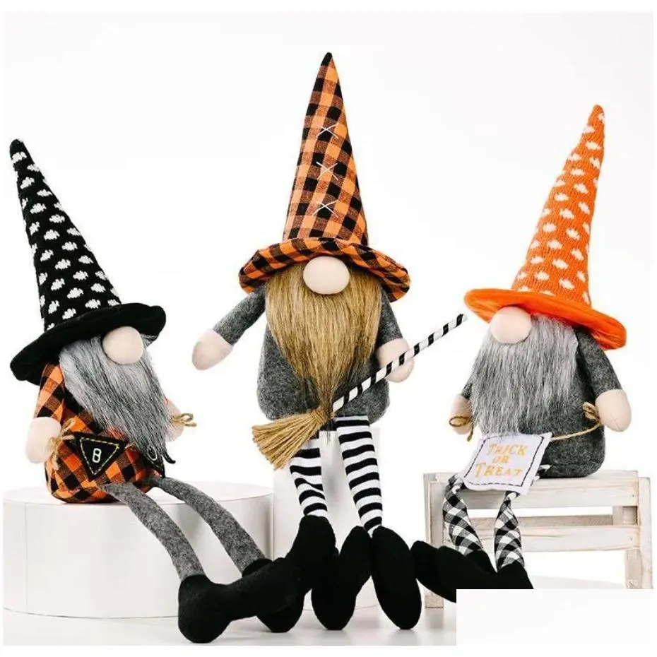 party supplies halloween decorations gnomes doll plush handmade tomte swedish long-legged dwarf table ornaments c181