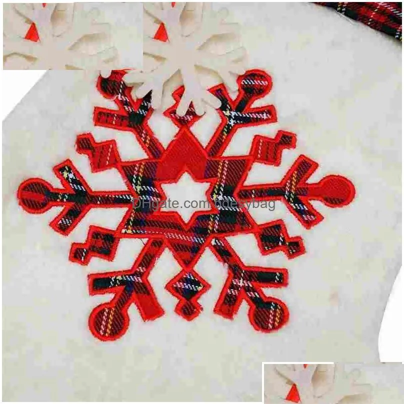 warm large plaid paw christmas stocking for tree snowflake christmas gift bags xmas tree ornaments new year decoration