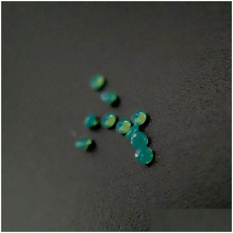 #208/1 high temperature resistance nano gems facet round 2.25-3.0mm dark chrysoprase bluish green synthetic gemstone 1000pcs/lot mixed