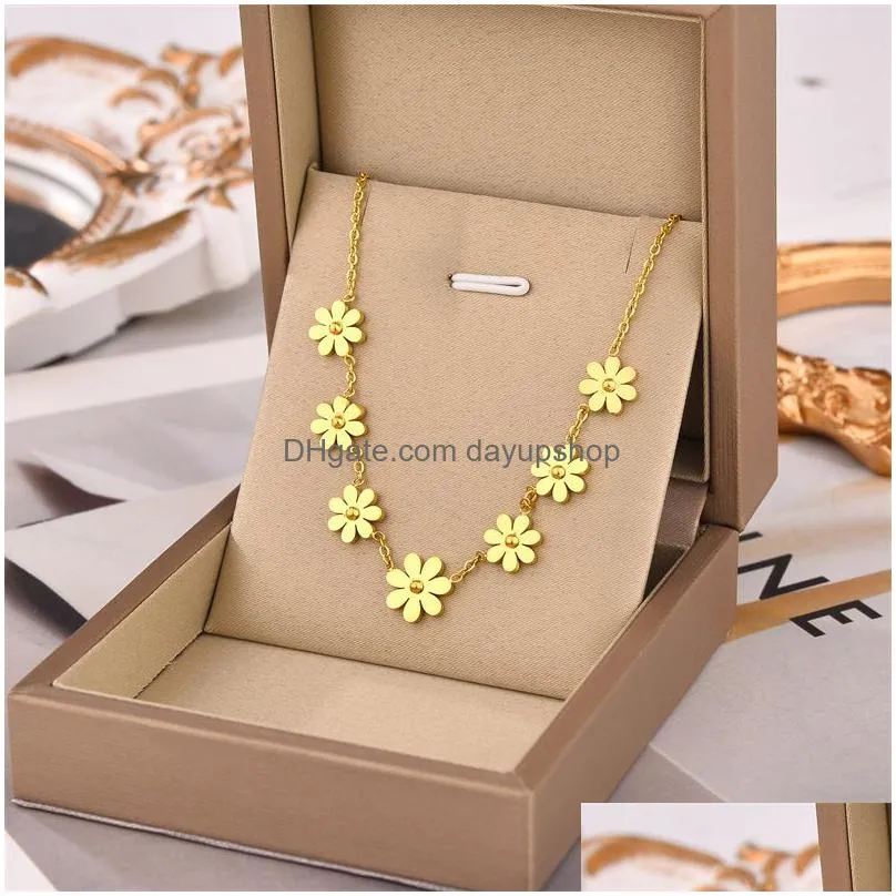 new arrival small daisy charm bracelet chain necklace jewelry for women gift