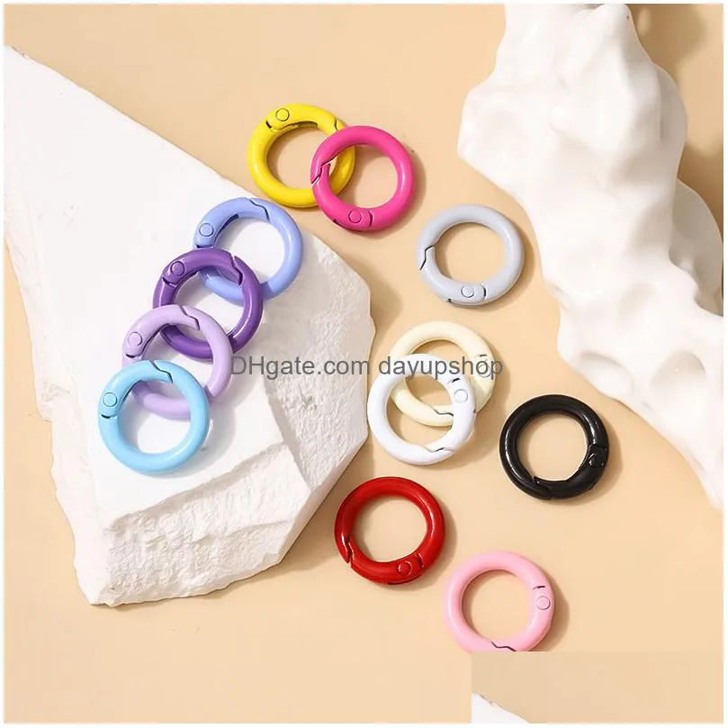 multicolor round spring buckle hook clasp for jewelry making