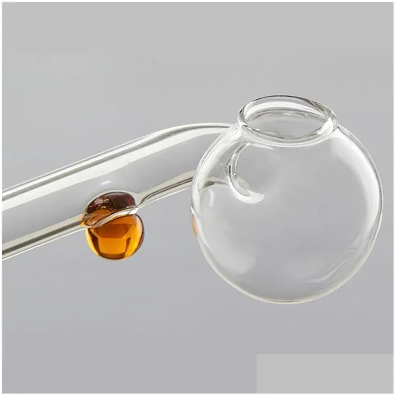 16cm length clear pyrex glass oil burner bong water pipe handcraft borosilicate thick transparent glass hand pipes random colored balancer smoking