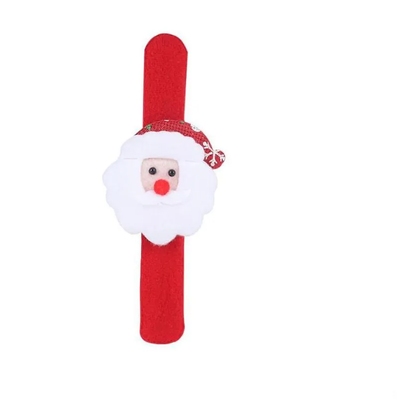 christmas light up slap bracelet holiday favors led flashing wristband xmas party decorations red santa snowman deer bear designs