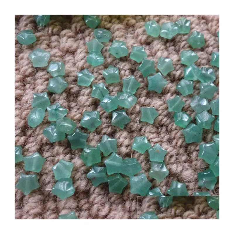 cheap price green aventurine natural gemstones 50pcs star shape 6.5*6.5mm loose beads for jewelry diy making earrings necklace
