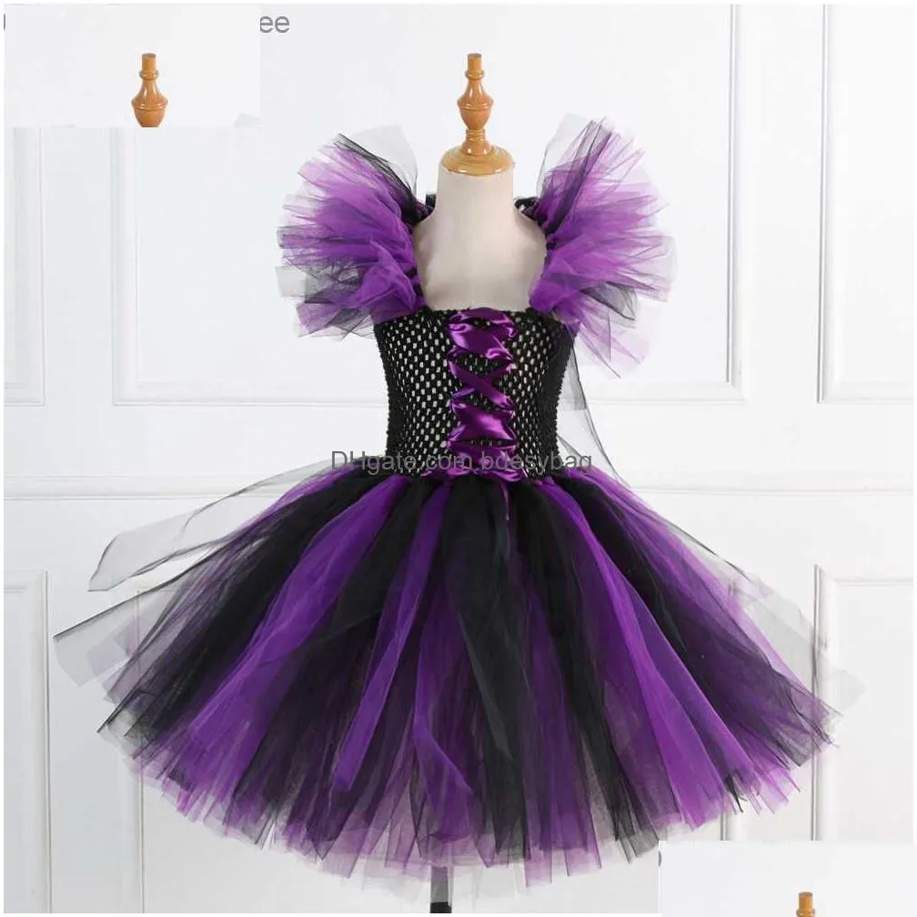 girl halloween role-playing witch costume children`s carnival vest party baby witch floral dress set cap z230809