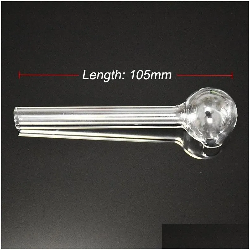 105mm length mini clear glass pipes oil burner tubes nail tips burning jumbo pyrex small concentrate pipes thick quality transparent smoking
