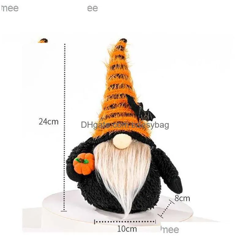 party supplies halloween decoration faceless gnome holding pumpkin handmade plush doll figurines holiday props ornaments xbjk21075076680