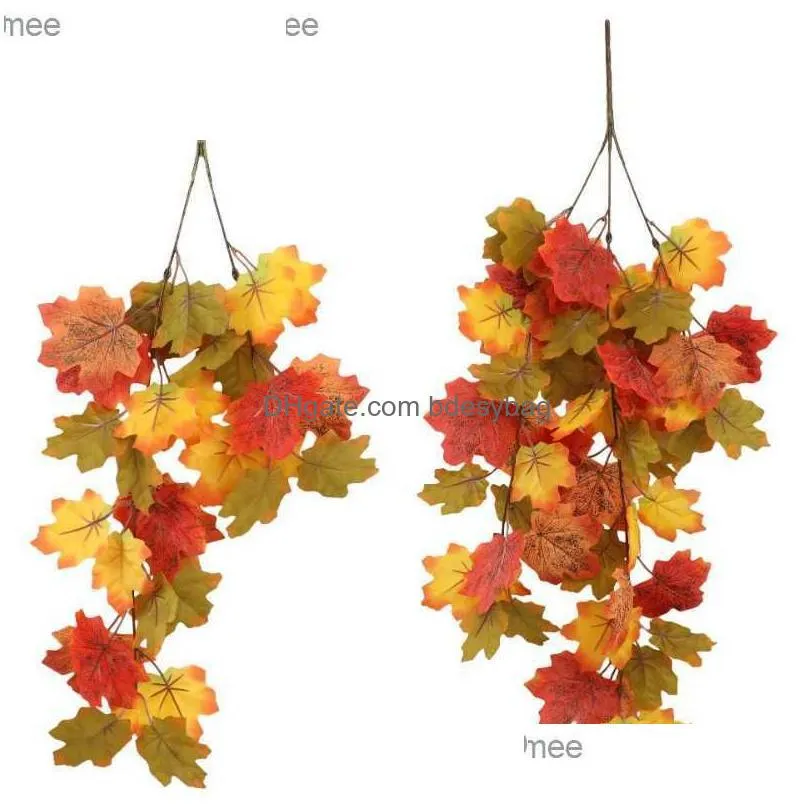 simulated maple leaf vine wall hanging autumn party wall hanging rattan harvest festival halloween leaf rattan maple decor q230825