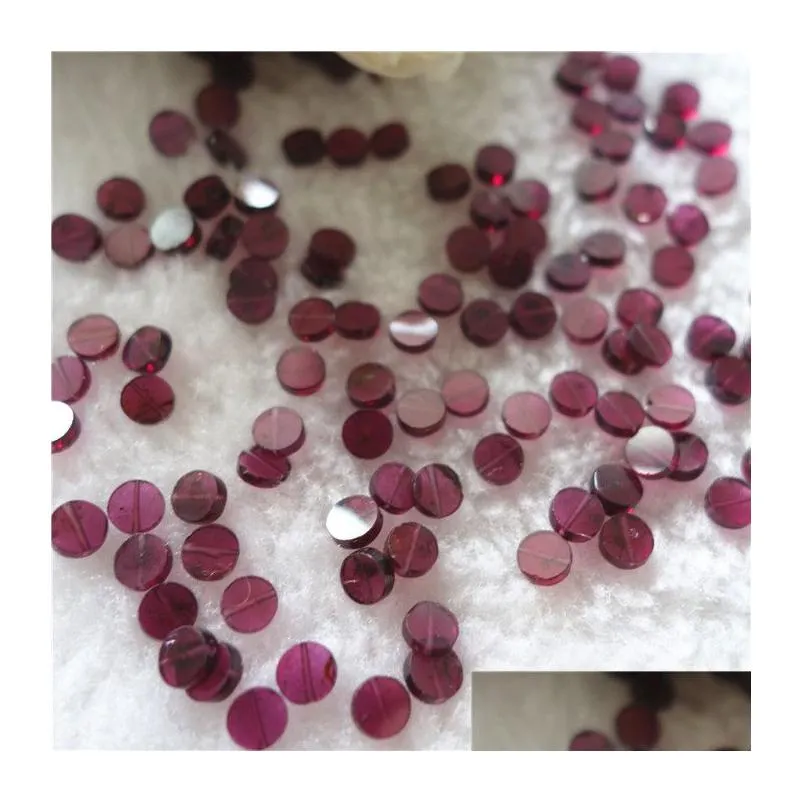 30pcs a lot 100% natural semi-precious stone red garnet machine cut round shape 5mm with through hole wholesale loose beads for jewelry