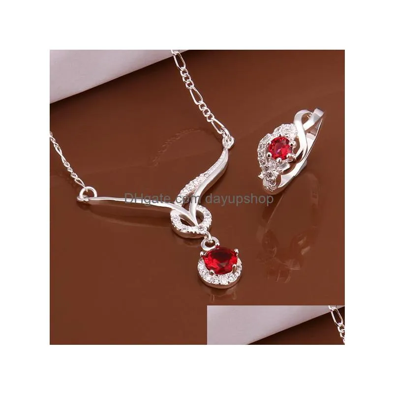 high grade 925 sterling silver animal set - red jewelry sets dfmss599 brand new brand new factory direct sale wedding necklace earring