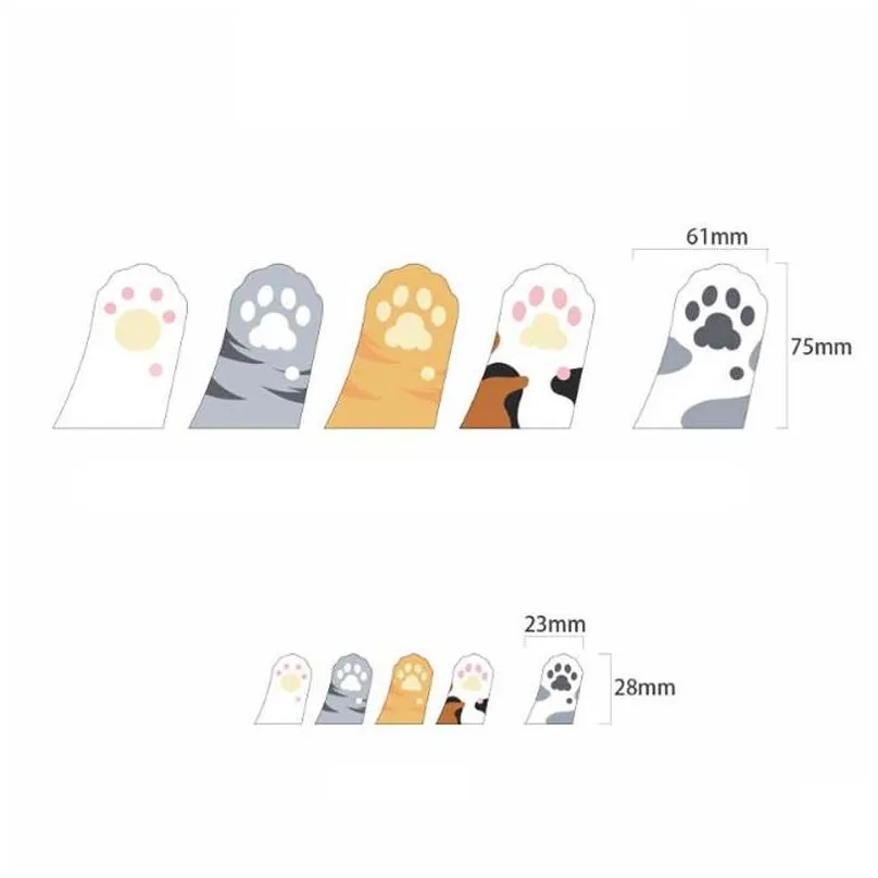 wholesale wholesale- 6 pcs/lot meow kawaii cat claw sticky notes adhesive sticker post memo pad stationery office accessories school