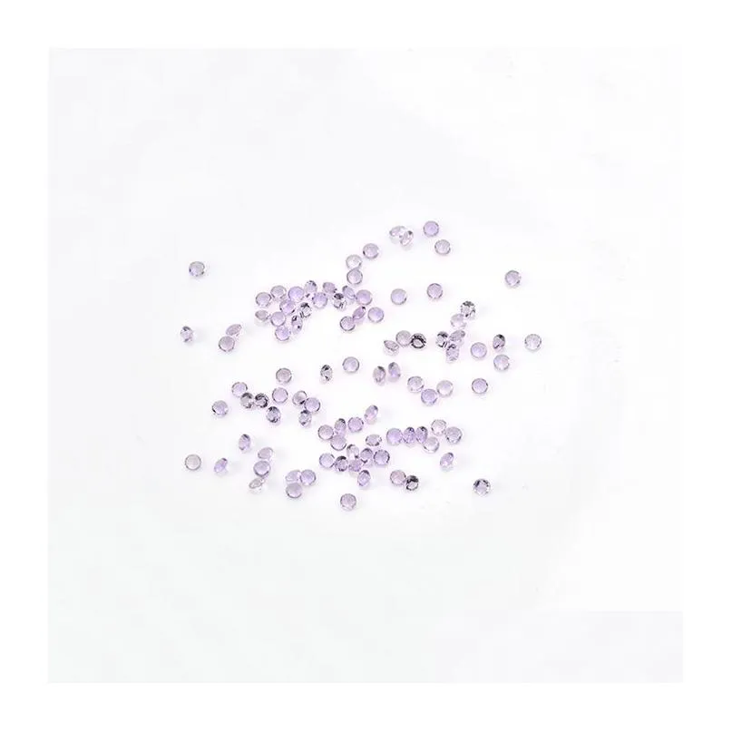 light purple 50pcs/lot 6-10mm round brilliant cut 100% authentic natural amethyst crystal high quality gem stones for jewelry making