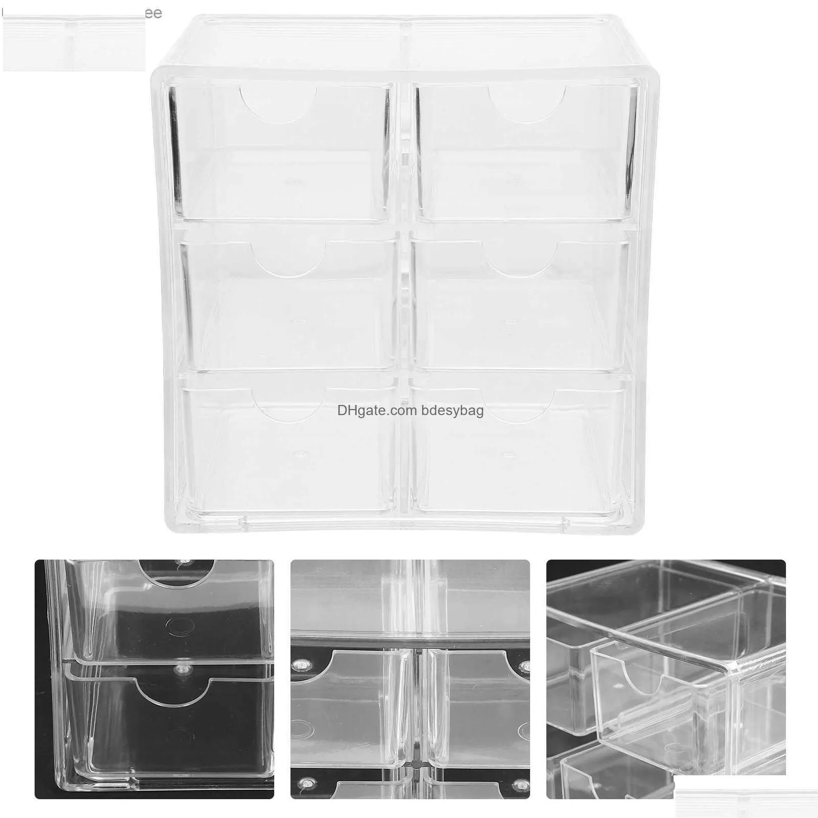 jewelry storage drawers organizer desk clear makeup desktop cabinet z230811