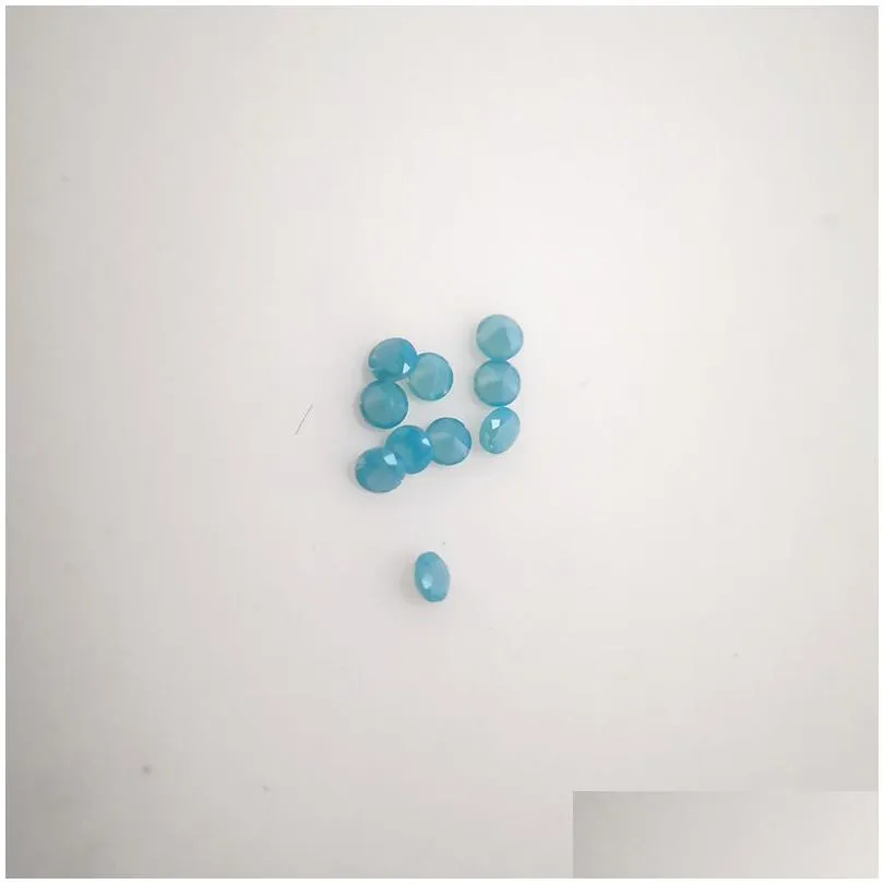 231 high temperature resistance nano gems facet round 2.25-3.0mm very dark opal aquamarine greenish blue synthetic stone 1000pcs