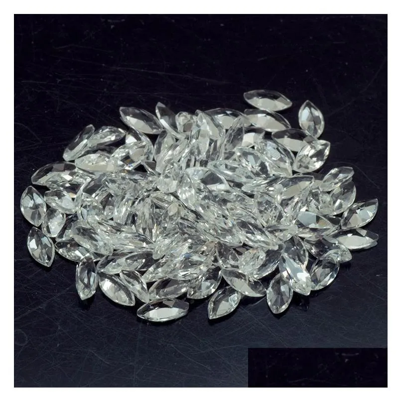 50pcs/lot marquise shape facet cut loose gemstone 2x4-5x10mm high quality 100% authentic natural white quartz crystal semi-precious stone for jewelry