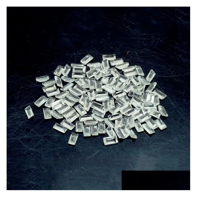 high quality 100% authentic natural white quartz crystal loose gemstone for jewelry making 7x9-10x14mm cushion facet cut 50pcs/lot