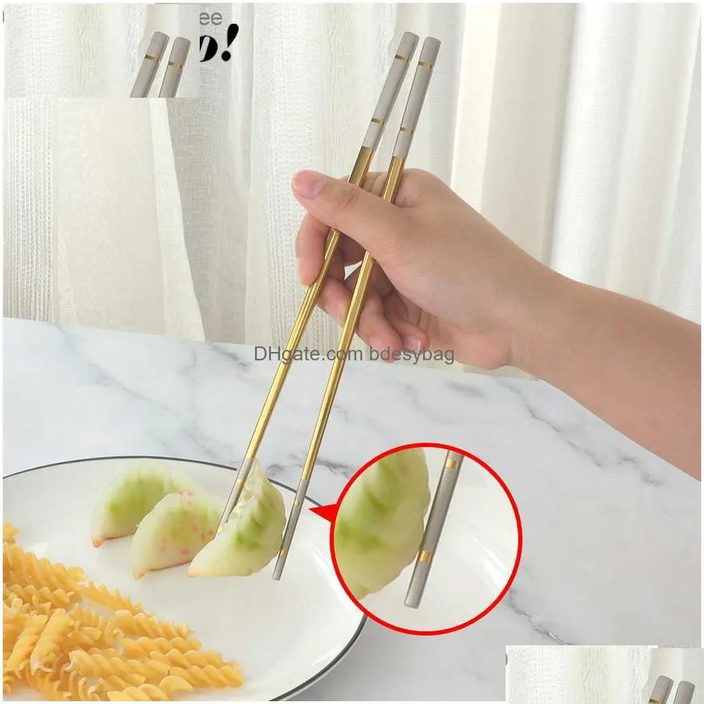 4pcs western stainless steel dinner tableware set new cutlery chopsticks spoon fork dinnerware set with box for kid school q230829