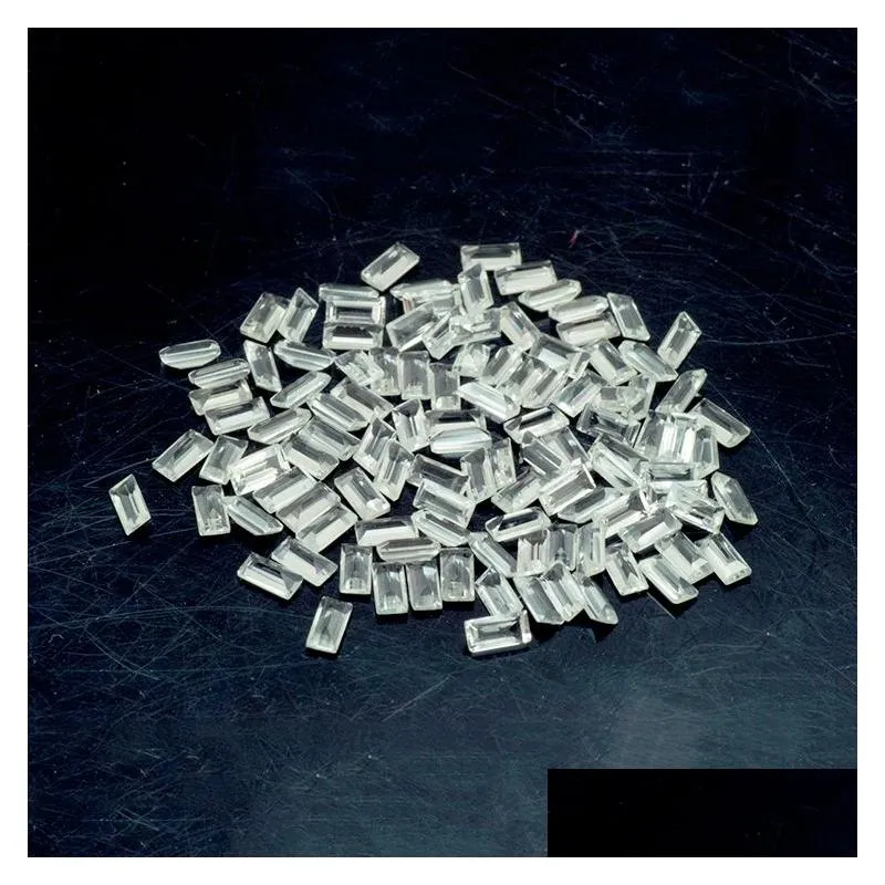 high quality 100% authentic natural white quartz crystal semi-precious stones for jewelry making 3x5-6x8mm cushion facet cut 50pcs/lot loose