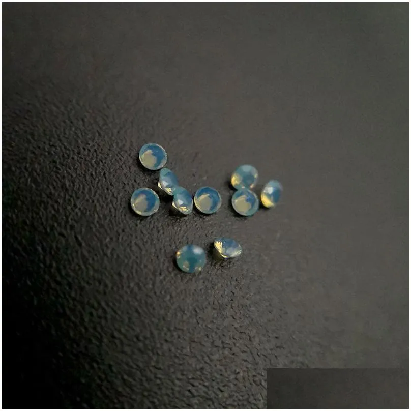 251 good quality high temperature resistance nano gems facet round 0.8-2.2mm medium opal olive green synthetic gemstone 2000pcs/lot
