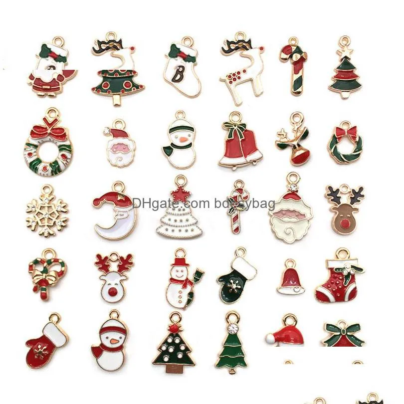 the latest model 1 pack = 30 pcs, christmas pendant, christmas tree g alloy pendant, christmas tree alarm, hair accessory, bracelet, diy