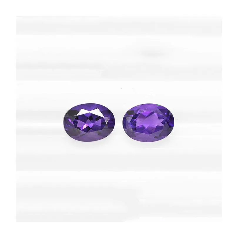 30pcs/lot dark purple 5x7-9x11mm oval brilliant facet cut 100% authentic natural amethyst crystal high quality gem stones for jewelry