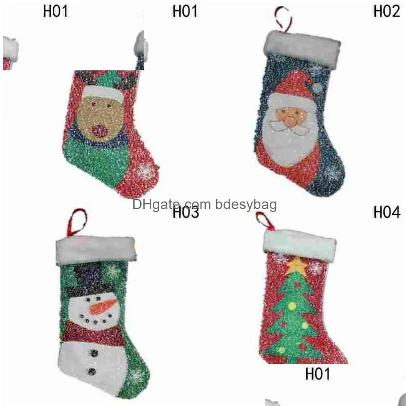 christmas socks sequins 20*40cm santa stocking claus snowman xmas tree stocking christmas decorations wedding gift bag