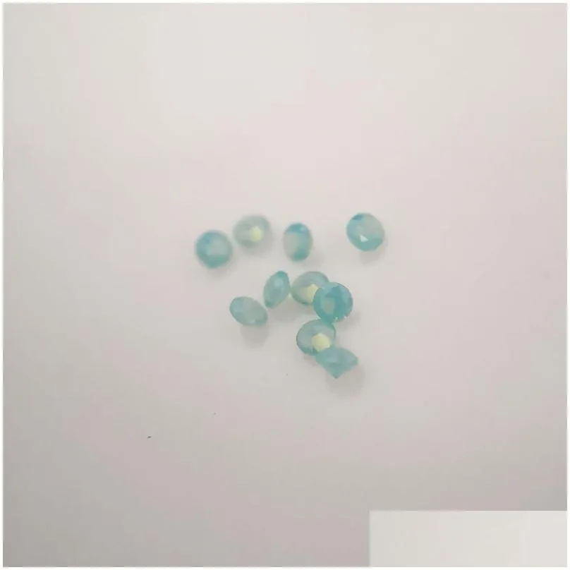 253 good quality high temperature resistance nano gems facet round 0.8-2.2mm medium opal grayish green blue synthetic gemstone