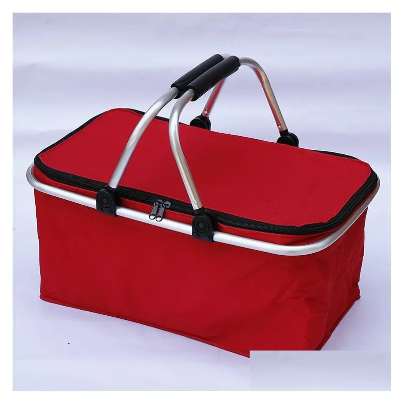 portable picnic lunch bag ice cooler box storage travel basket cooler cool hamper shopping basket bag box q2