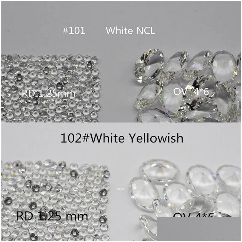 1.75mm round nanogem crystal white colors facet cut top quality thermostable synthetic loose gemstone for jewellery 1000pcs per color a