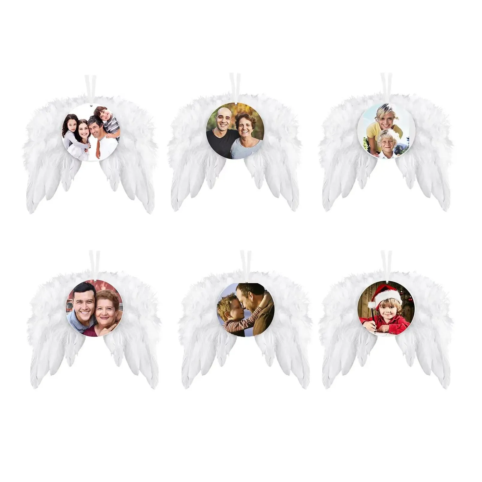 feather wings sublimation ornament wooden christmas sublimation blanks angel wings wholesale