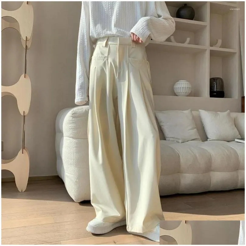 mens pants fashion men casual korean style male wide leg trousers streetwear loose pantalones 2023 spring straight