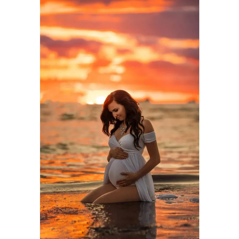 Stunning Mermaid Maternity Photography Dress Long Train Bodycon Gown for Pregnant Women's Photo Shoots and Special Occasions