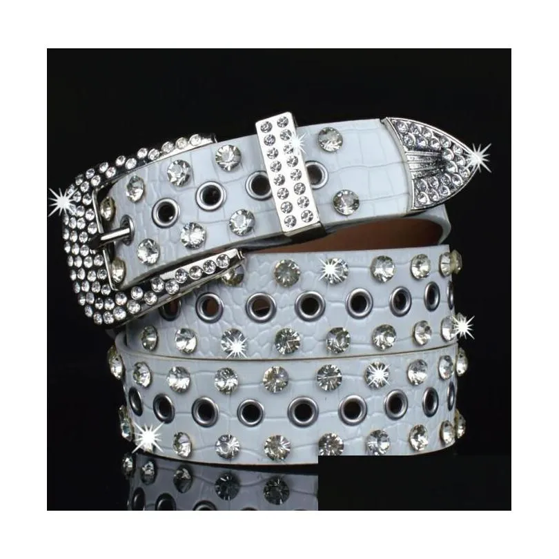 fashion rivet belts for women designer mens rhinestone belt with bling rhinestones gift