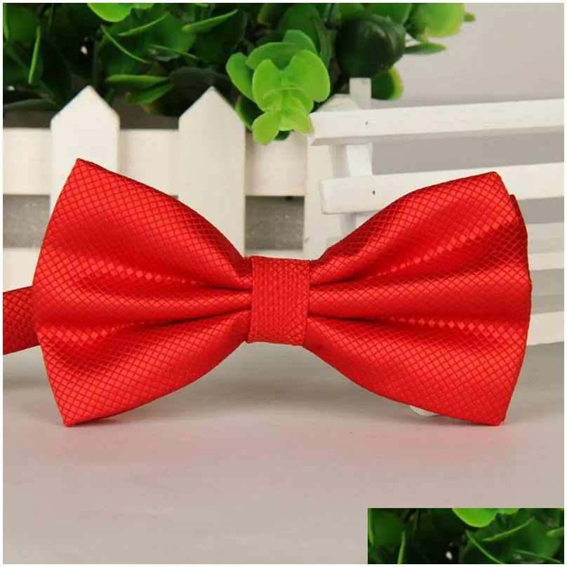 Solid color Fashion Bow ties Groom Men Plaid Marriage Butterfly Wedding business suit bow tie