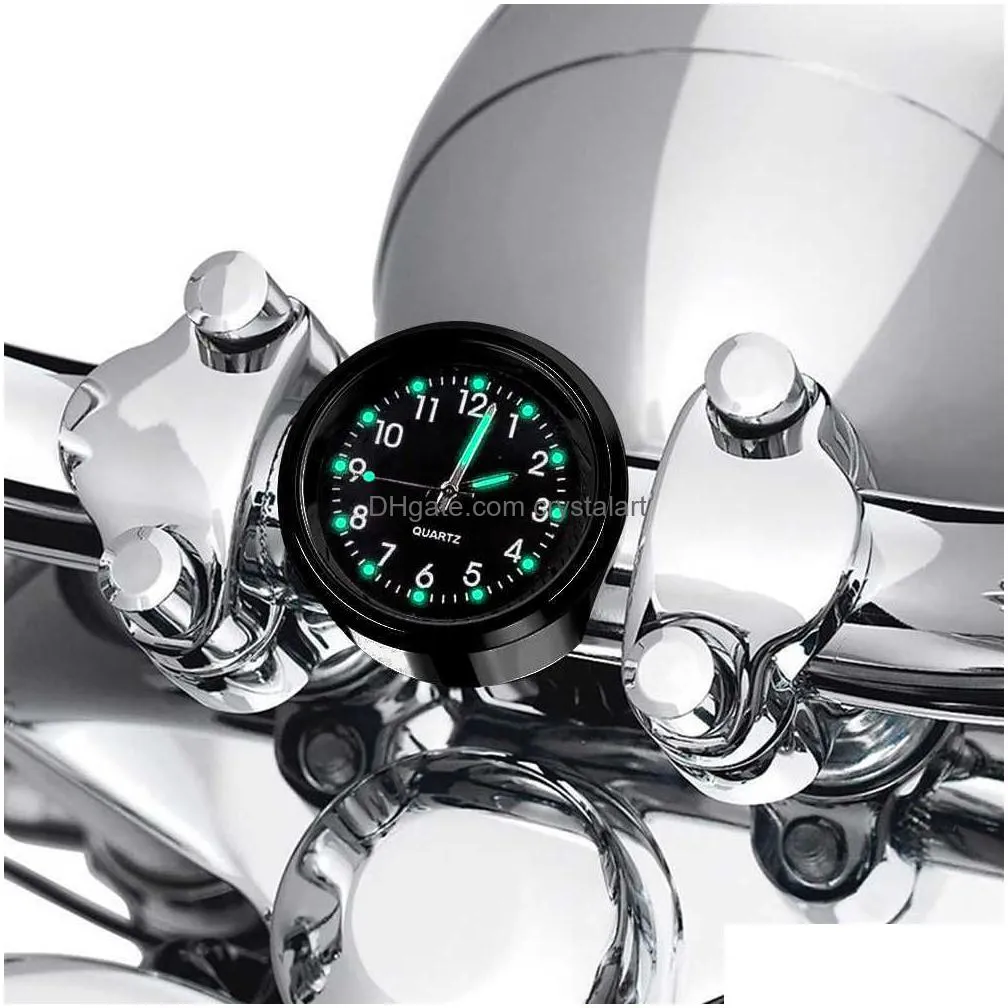 car motorcycle bike clock chrome waterproof motorhandlebar mount quartz watch aluminum luminous clock motoraccessori