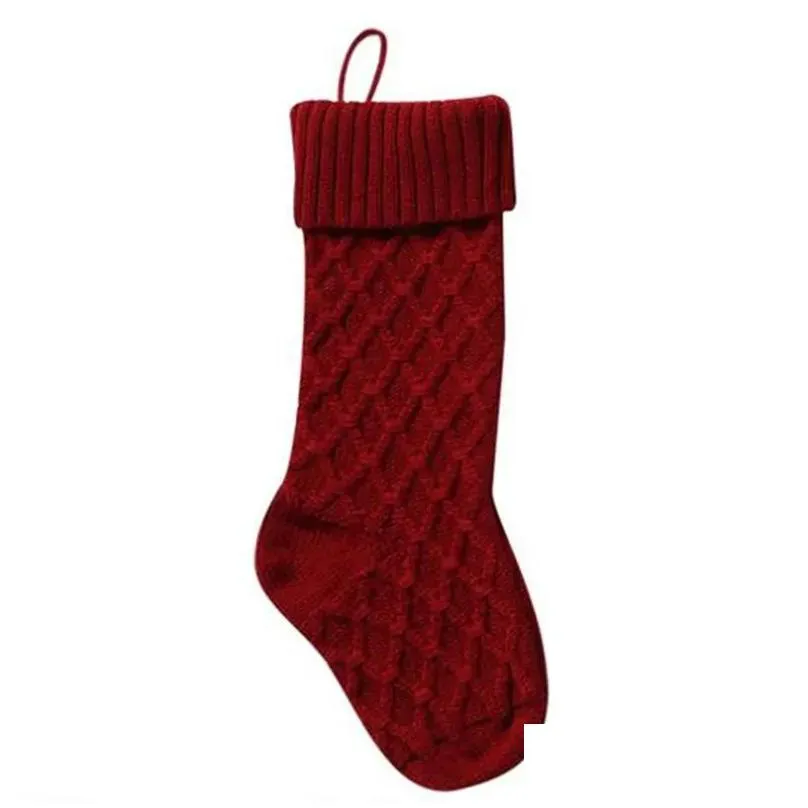 personalized high quality knit christmas stocking gift bags knit decorations xmas socking large decorative socks dhl