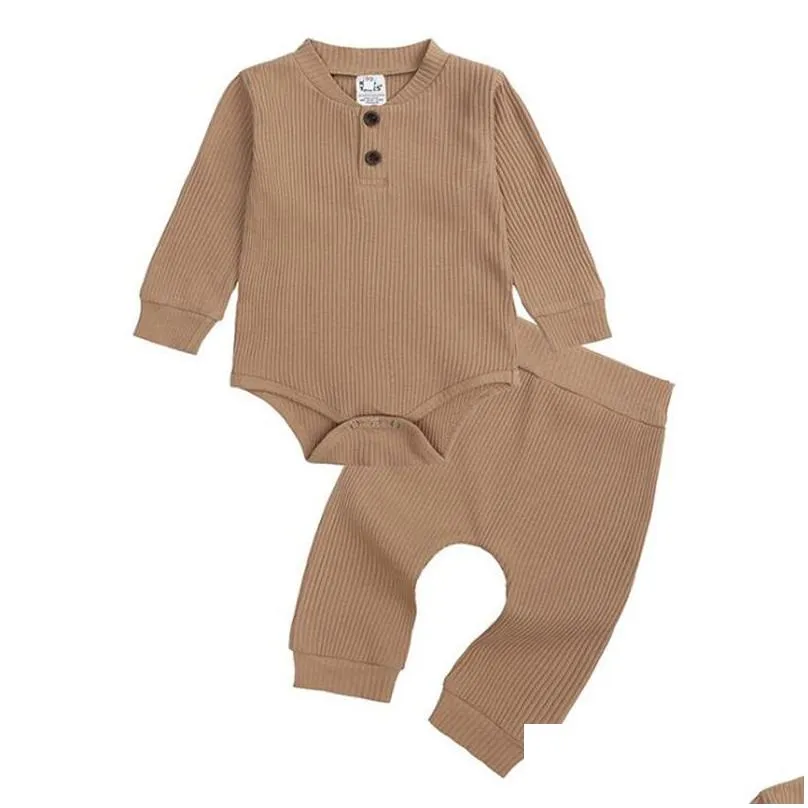 infant baby boys girls long sleeve rompers add pants spring autumn fashion clothing sets kids boy girl clothes suits 210521