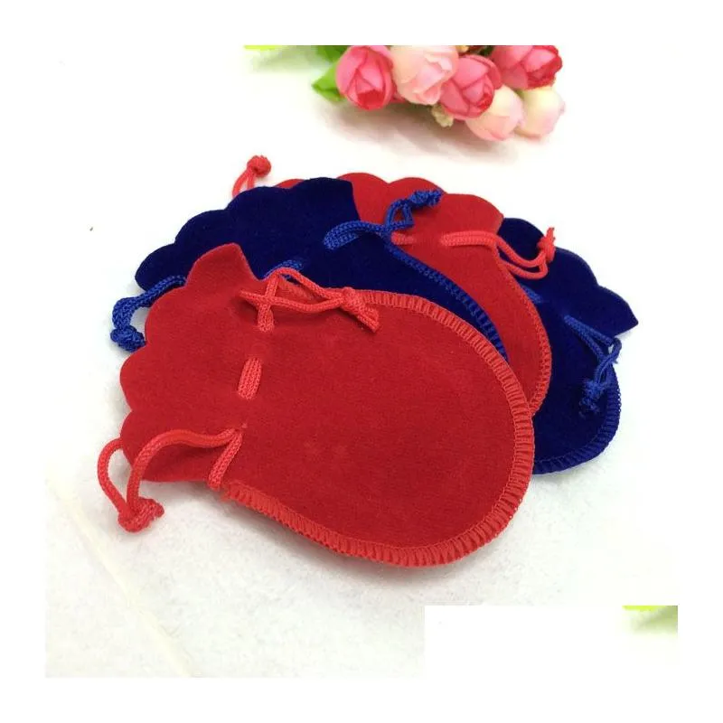 100pcs Velvet Jewelry pouches ring earrings pendant charm packing Bag Bundle gift Bags Size 7.5*9.5cm free shipping