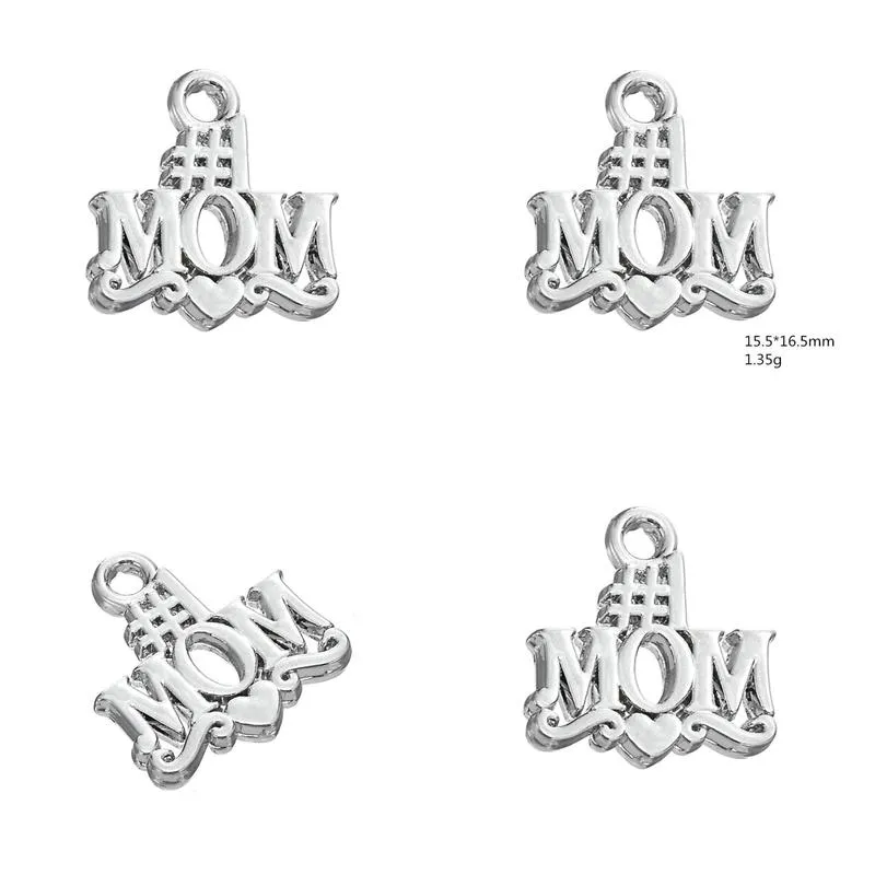  fashion easy to diy 30pcs 1 mom charms for love mother jewelry making fit for necklace or bracelet