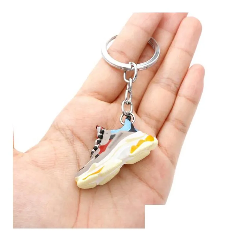 enamelled designer chunky shoes keychain men woman three-dimensional sneakers keychains car keyring creative ornament