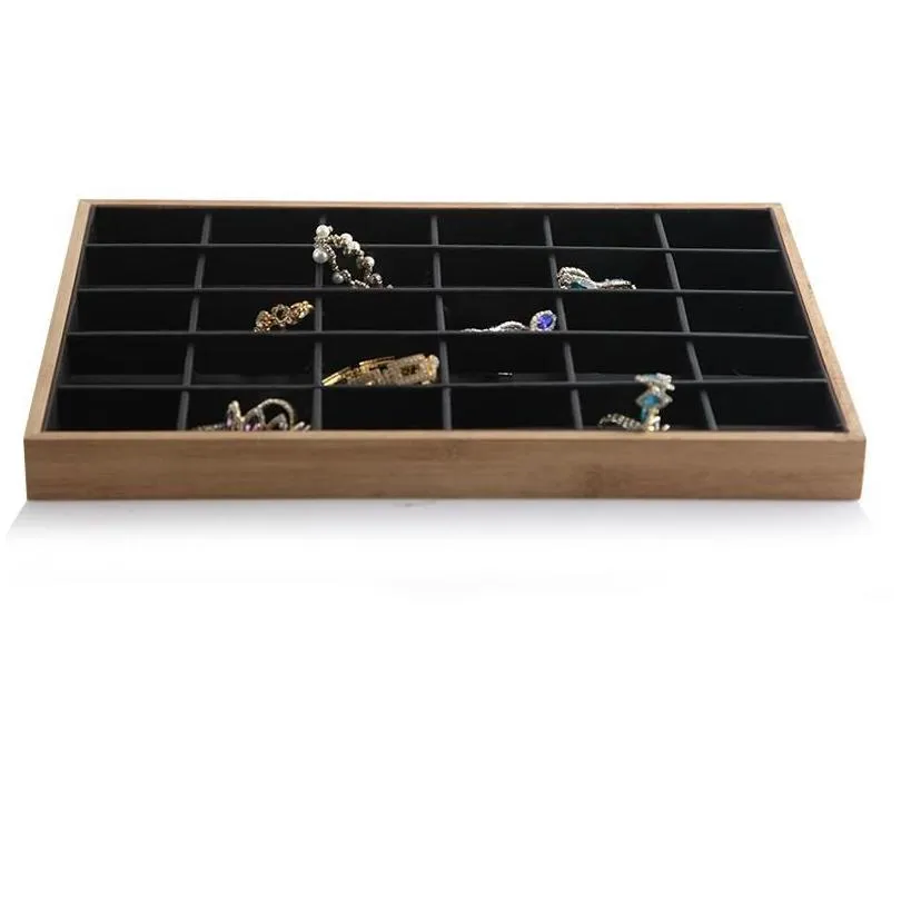 Arrivals Wood Jewelry Display Tray Necklace Ring Earring Stand Holder Pendants Organizer Bracelet Showcase Pouches, Bags