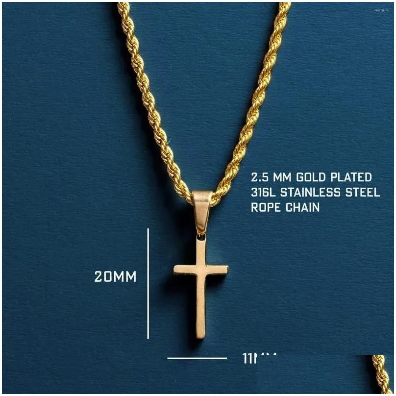 Chains Men Cross Necklace Waterproof Stainless Steel Twist Chain Jewelry Statement Silver Pendant Birthday Gifts For Boyfriend