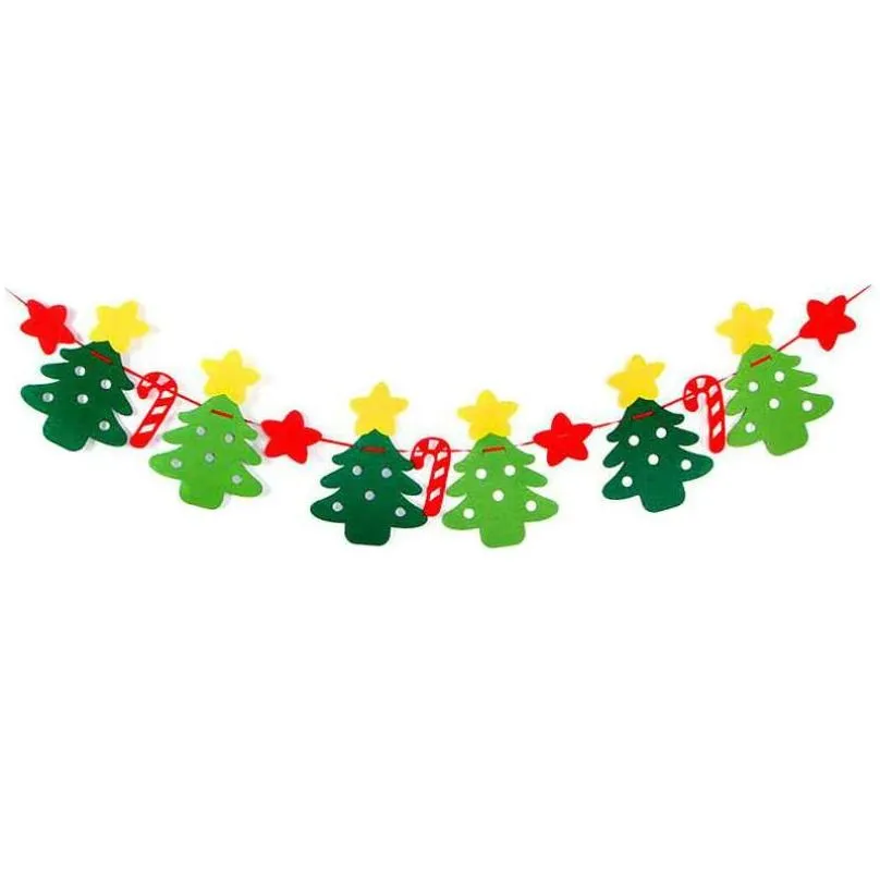 Christmas Day Banner Decoration Hanging Flag Letter Colorful Flag Flower Christmas Day Party Decoration Supplies